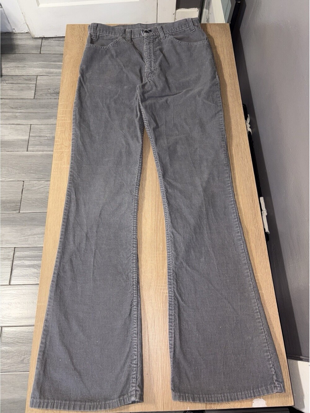 Vtg 70s 646 Corduroy Bell Bottom Flare Leg Pants Jeans 1977 Talon USA Fits 34x36